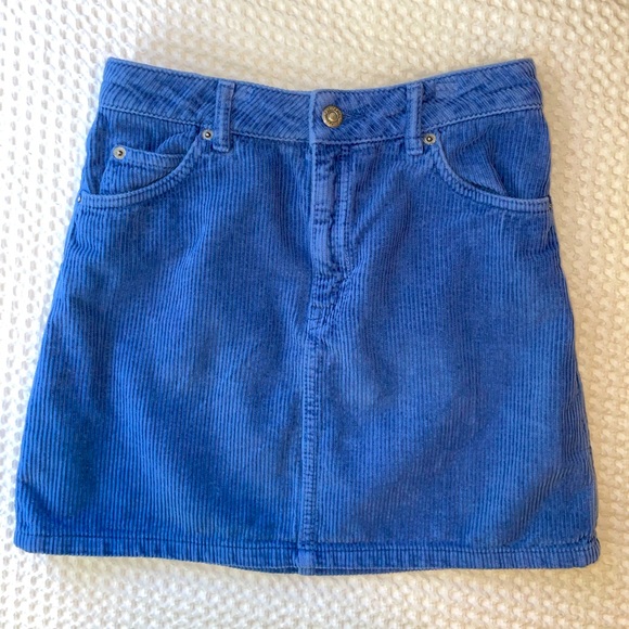 SOLD TOPSHOP blue corduroy mini skirt 🫐 - Picture 1 of 3
